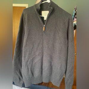 St. John's Bay Men's Zip-Neck Sweater in Charcoal Gray